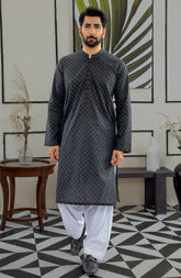 MEN KURTA CASUAL BLACK