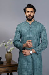 MEN KURTA CASUAL GREEN (6654686265518)