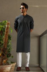 SUMMER'23 MEN KURTA BASIC DARK GREEN