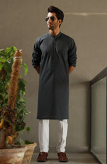 SUMMER'23 MEN KURTA BASIC DARK GREEN