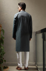 SUMMER'23 MEN KURTA BASIC DARK GREEN