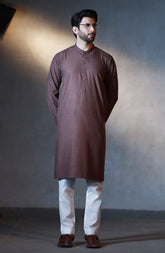 SUMMER'23 MEN KURTA SEMI FORMAL BROWN
