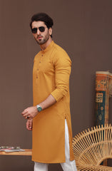 FESTIVE'23 MEN KURTA CASUAL MUSTARD