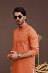 FESTIVE'23 MEN KURTA SEMI FORMAL ORANGE