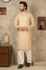 MEN KURTA PLAIN FAWN (6675483656366)