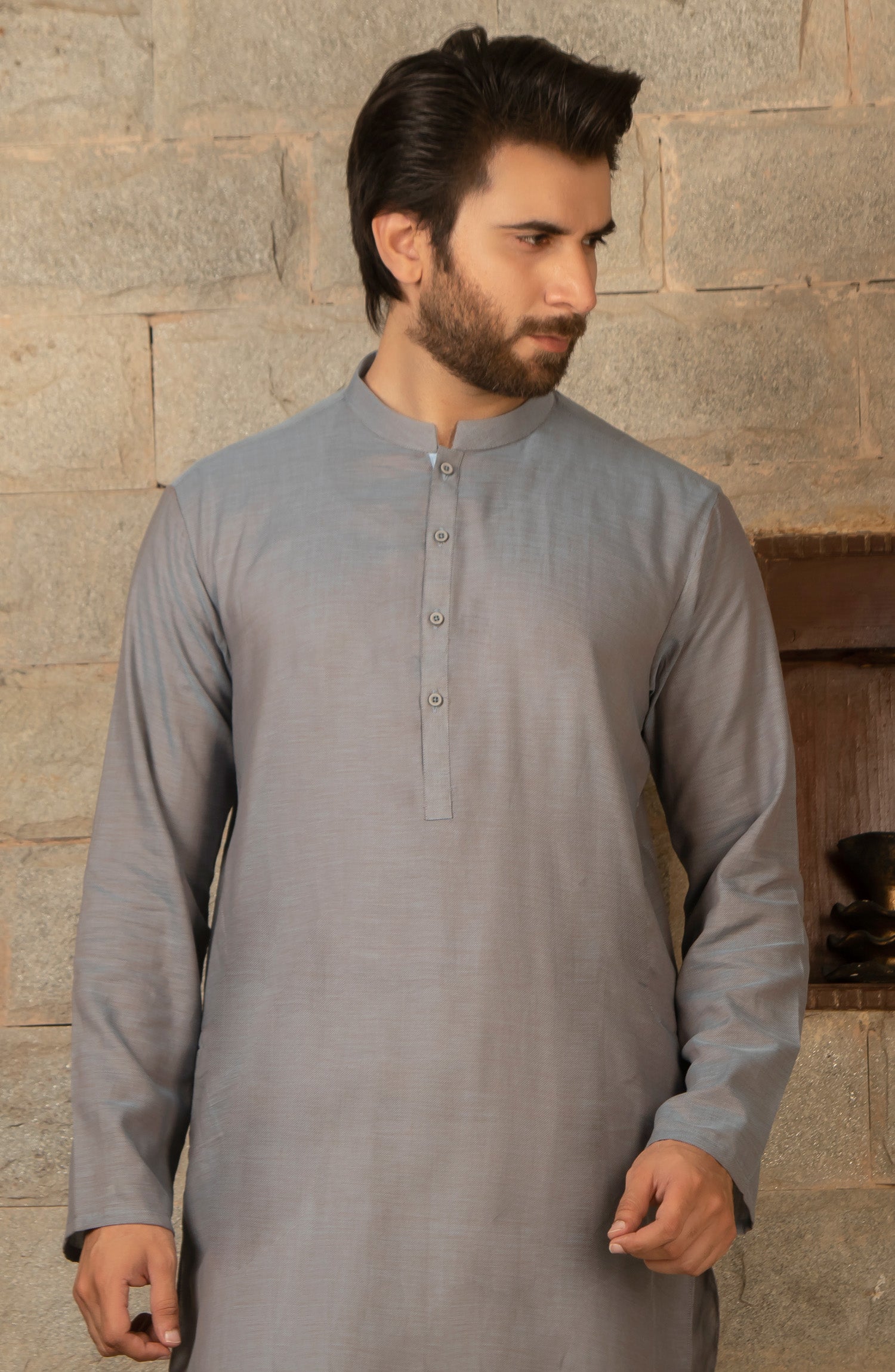 MEN KURTA PLAIN BLUE (6675491455150)