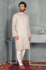 MEN KURTA PLAIN GREY (6977699283118)