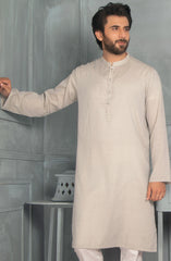 MEN KURTA PLAIN GREY (6977699283118)