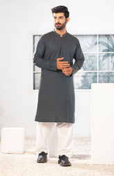 MEN KURTA PLAIN DARK GREEN (6848075333806)