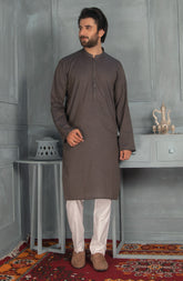 MEN KURTA PLAIN BLACK (6977960378542)