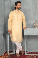 MEN KURTA PLAIN YELLOW (6978127134894)