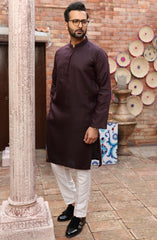 FESTIVE'22 MEN KURTA PLAIN BURGUNDY