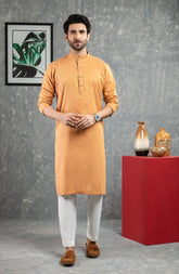 WINTER'22 MEN KURTA PLAIN ORANGE
