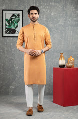 WINTER'22 MEN KURTA PLAIN ORANGE