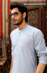 MEN KURTA CASUAL LIGHT GREY