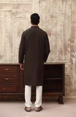 SUMMER'23 MEN KURTA PRINTED BROWN