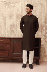 SUMMER'23 MEN KURTA PRINTED BROWN
