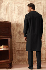 SUMMER'23 MEN KURTA PAJAMA CASUAL BLACK