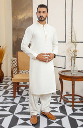 MEN KAMEEZ SHALWAR CASUAL OFF WHITE