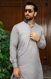 MEN KAMEEZ SHALWAR PLAIN GREY (7058592628910)