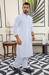 MEN KAMEEZ SHALWAR PLAIN WHITE