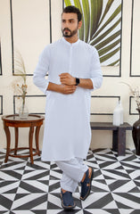 MEN KAMEEZ SHALWAR PLAIN WHITE