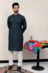 EID FESTIVE'22 MEN KURTA PLAIN GREEN