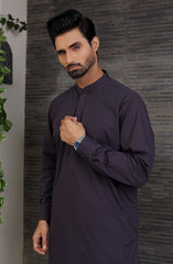 EID FESTIVE'22 MEN KAMEEZ SHALWAR PLAIN PURPLE