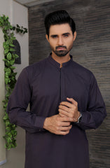 EID FESTIVE'22 MEN KAMEEZ SHALWAR PLAIN PURPLE