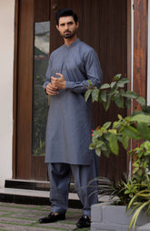EID FESTIVE'22 MEN KAMEEZ SHALWAR PLAIN BLUE