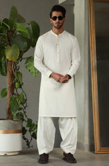 SUMMER'23 MEN KAMEEZ SHALWAR CASUAL CREAM