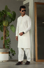 SUMMER'23 MEN KAMEEZ SHALWAR CASUAL CREAM