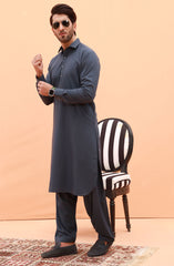 FESTIVE'23 MEN KAMEEZ SHALWAR PLAIN DEEP TEAL