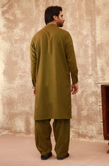 WINTER'22 MEN KAMEEZ SHALWAR CASUAL DARK GREEN