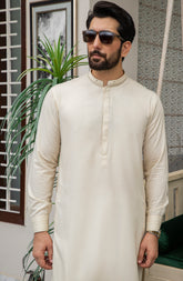 MEN KAMEEZ SHALWAR PLAIN CREAM