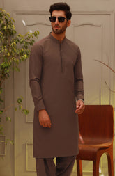 WINTER'22 MEN KAMEEZ SHALWAR CASUAL BROWN
