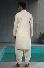 SUMMER'23 MEN KAMEEZ SHALWAR CASUAL CREAM