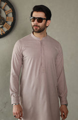 SUMMER'23 MEN KAMEEZ SHALWAR SEMI FORMAL LEATHER BROWN