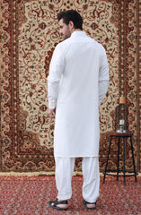 FESTIVE'23 MEN KAMEEZ SHALWAR CASUAL WHITE