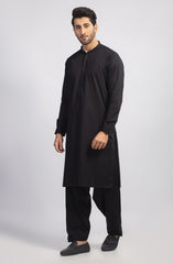 SUMMER'23 MEN KAMEEZ SHALWAR PLAIN BLACK