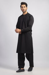 SUMMER'23 MEN KAMEEZ SHALWAR PLAIN BLACK