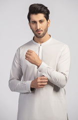 SUMMER'23 MEN KAMEEZ SHALWAR PLAIN SILVER GREY