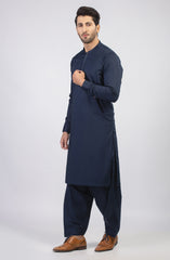 SUMMER'23 MEN KAMEEZ SHALWAR PLAIN NAVY BLUE