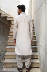 SUMMER'23 MEN KAMEEZ SHALWAR PLAIN LATTE