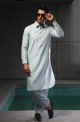SUMMER'23 MEN KAMEEZ SHALWAR PLAIN ICE BLUE