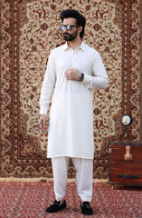 FESTIVE'23 MEN KAMEEZ SHALWAR CASUAL OFF WHITE