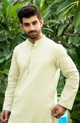 MEN KAMEEZ SHALWAR PLAIN CREAM (7043134161070)