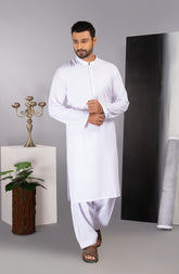 MEN KAMEEZ SHALWAR PLAIN WHITE