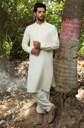 MEN KAMEEZ SHALWAR SEMI FORMAL CREAM