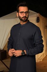 MEN KAMEEZ SHALWAR SEMI FORMAL NAVY BLUE